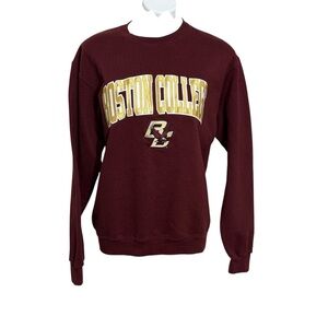 Boston College champion embroidered patch crewneck burgundy sweatshirt medium